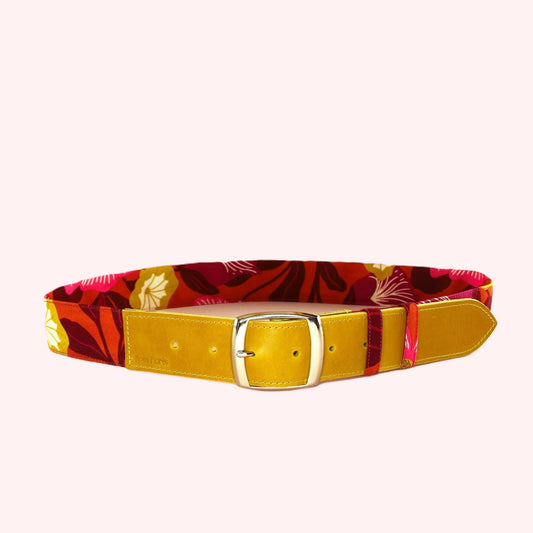 Ceinture en cuir et tissu